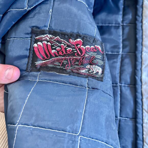 Vintage 70s White Bear of St. Paul Womens White Quilted Jacket Nylon Parka Retro - Picture 8 of 16